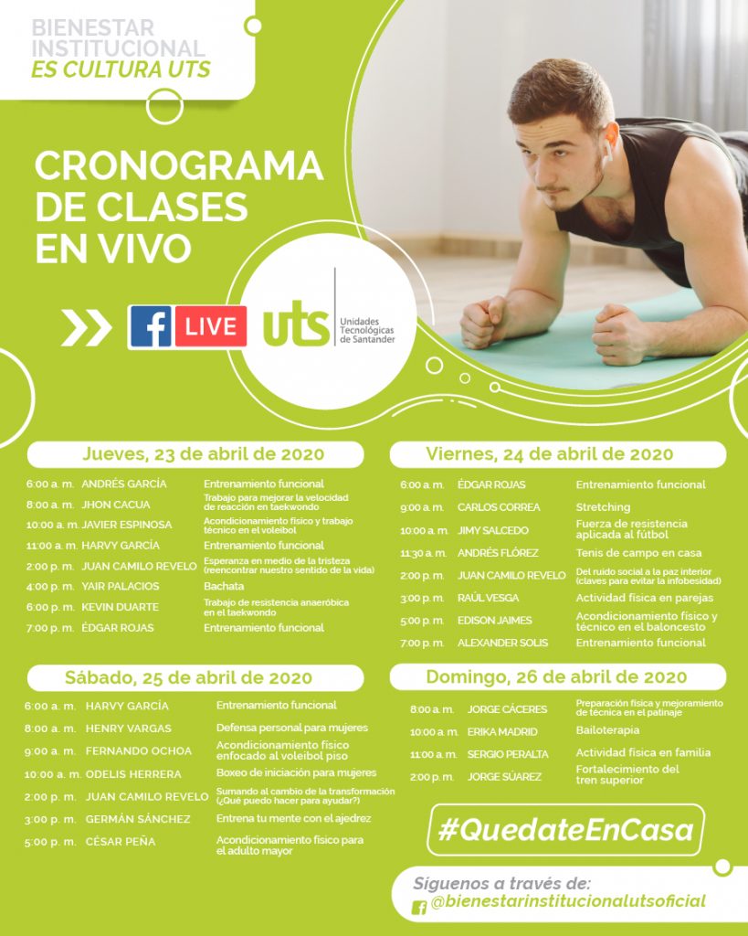 Cronograma de clases en vivo