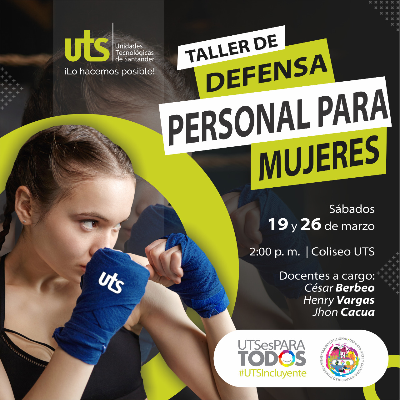 Taller de defensa personal para mujeres - 19 y 26 de marzo- Unidades  Tecnológicas de Santander